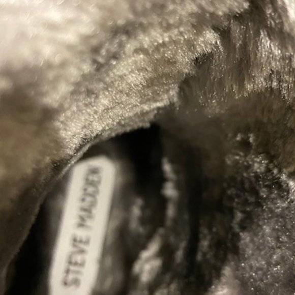 New Steve Madden Fur shoes,grayish with silver buttons, fall,winter&spring shoes - Picture 8 of 8